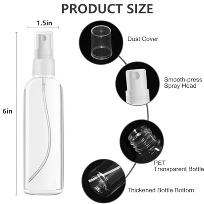 DTDNZKN 4 Pack 4 Oz (120ml) Small Spray Bottles - Fine Mist, Refillable, Reusable