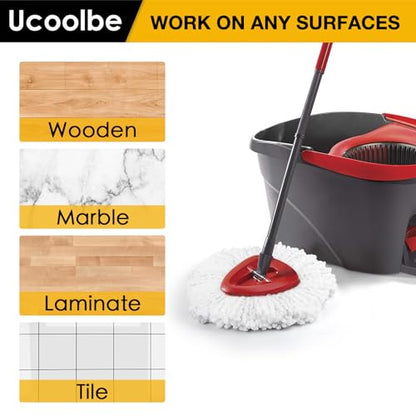 Spin Mop Heads Replacements for O Cedar Triangle Swivel Mops, 4 Pack Microfiber Mop Refills, Deep Cleaning, Machine Washable, Easy to Install - size: 4 Mop Heads(1 Tank System)
