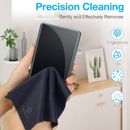 SmoTecQ 32 Pack Microfiber Cleaning Cloths for Glasses (Individually Wrapped) - Premium Optical Lens Cleaner for Screens, iPhone, iPad, Camera & Eyeglasses - Washable & Lint Free (Black & Grey) - color: 32 Pack – Black + Grey