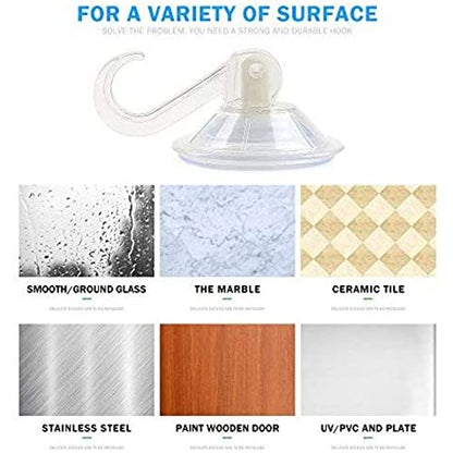 1st Choice 6 Pack Clear Plastic Suction Cup Hooks, Ultra Heavy Duty, Strong Power Lock, Vacuum Traceless, Smooth Waterproof Oil-Proof Wall Shower Kitchen Window Bathroom Holder - size: 6 Pieces