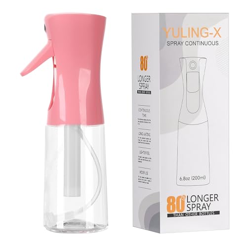 hair spray bottle, ultra-fine spray continuous spray bottle (200ml/6.8oz), used for hair design, vegetation, cleaning and skin care - empty, reusable (Pink) - color: Pink