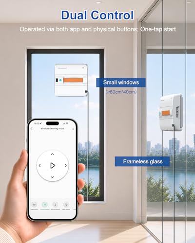 Mamibot W120-DP Window Cleaning Robot, 3200Pa Strong Suction, 10 Cleaning Modes, 4-Spray Water Jet, Smart Edge Detection, App & Remote Control – Ideal for High-Rise Glass, Mirrors & Tiles (Grey) - color: Gray