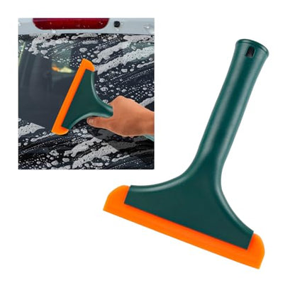 KVAEY Small Silicone Window Squeegee, 5.9 Inch Car Windshield Water Blade Squeegee with Non-Slip Handle, All-Purpose Cleaning Squeegee for Car Windshield, Window, Mirror (Black Green) - color: Black Green