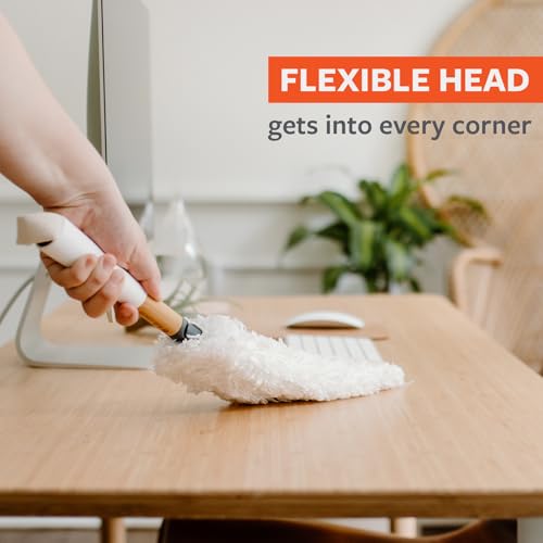Full Circle Dust Whisperer Microfiber Duster - Machine Washable, For Ceiling Fans, Blinds, Furniture - White - color: White