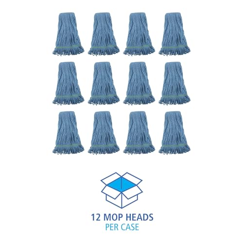 Boardwalk BWK 502BLNB Narrowband Looped-End Mop Head, Medium, Blue (Pack of 12)