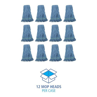 Boardwalk BWK 502BLNB Narrowband Looped-End Mop Head, Medium, Blue (Pack of 12)