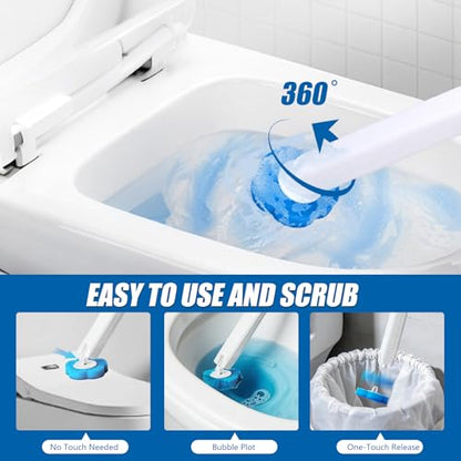 120 Count Disposable Toilet Brush Refills,Toilet Cleaner Refill Pads Disposable Toilet Cleaning System Prefilled Cleaning Fluid Sponge Heads for Toilet Bowl, Sink & Bathtub Cleaning - size: 120 refills