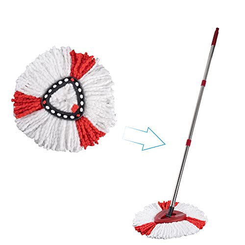 Matthew Cleaning 6Pack Red Microfiber Spin Mop Replacement Head Compatible with EasyWring Spin Mop Replace Head-EasyWring High Absorbency,Machine Washable,Microfiber Spin Mop Refills - color: Red, size: 6 Count