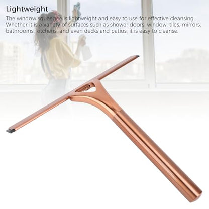 Shower Squeegee for Glass Doors, Stainless Steel and Silicone Shower Squeegee with Hook for Bathroom Mirrors and Window (Antique Brass) - size: Antique Brass