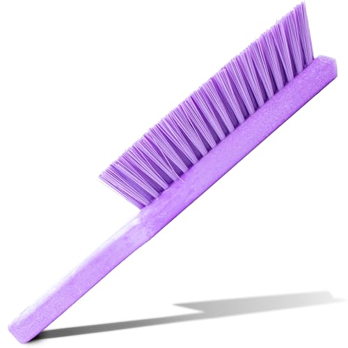 SPARTA 8 Inch Soft Counter Brush with Polyester Bristles and 5 Inch Handle, Color Coded Handheld Broom for Tables Countertops and Foodservice Surfaces, 13 Inch Overall Length, Purple, Pack of 6 - color: Purple