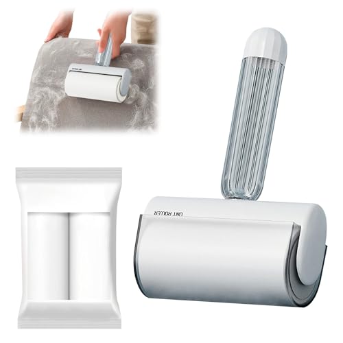 Upgrade Large Lint Roller with Refills for Pet Hair Removal Extra Sticky Surface Lint Roller with Cover for Clothes Couch Furniture (Grey, Width:10cm) - color: Gray, size: Width:10cm