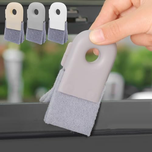 Groove Cleaning Brush Window Track Cleaner Window Sill Cleaner Sliding Door Track Crevice Clean Brushes,Gray - color: Gray