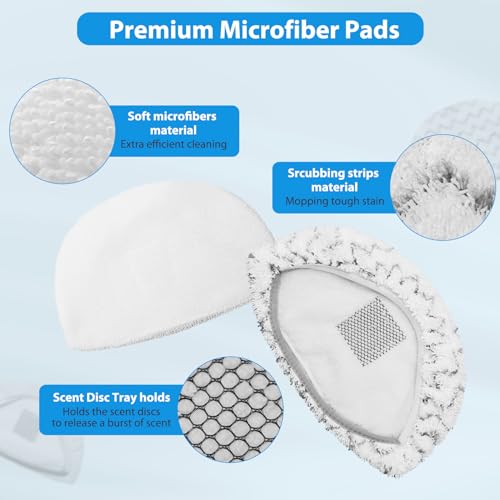 6 Pack Steam Mop Replacement Pads for Bissell Powerfresh Steam Mop 1940 1806 1544 2075 2685A 2181 2814 Series, Model 19402 19404 19408 19409 1940A 1940F 1940Q 1940T 1940W B0006 B0017 2075A - size: 6 Pack
