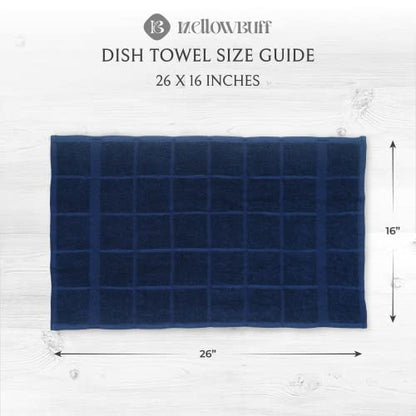 100% Cotton Terry Dish Cloth & Dish Towel, 6 Pack, Super Soft and Absorbent Kitchen Towels, Perfect for Kitchen Cleaning and Dish Washing (Navy Blue (DT and DC Combo)) - color: Navy Blue (Dt and DC Combo)