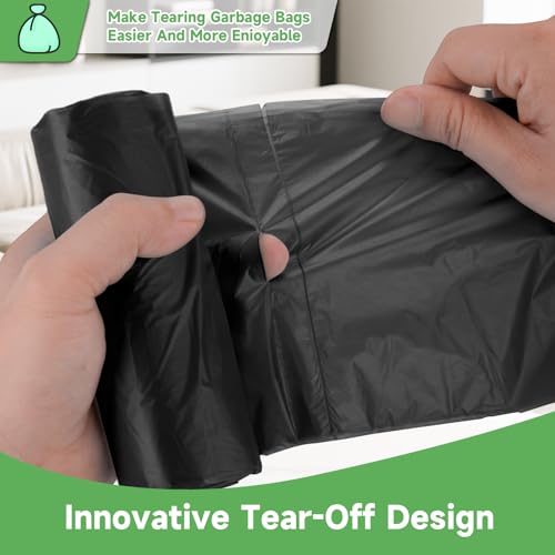 Compostable 4 Gallon Trash Bags - 100 Count Unscented Clear Black Small Kitchen Garbage Bag Strong Thick, Leakage-Free Perfect for Bathroom, Bedroom, and Office Waste Baskets - style: Bio-4Gal-Black100