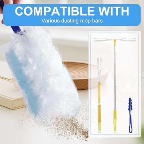 Duster Refills,Disposable dusting Brush Set Compatible with Swiffer Duster Refills for Furniture,Ceiling Fans, Electronics Multisurface Dusters with 4X Microfibers, Unscented (Blue, 40 PCS)