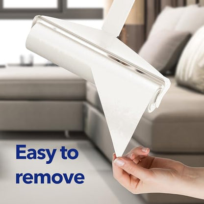 Large Lint Rollers for Carpet, 9.45'' Sticky Rollers for Floor with 360 Sheets, Extendable Long Handle Sticky Mop for Cleaning Couch, Curtains, Cars, Clothing, and Pet Hair - size: 360 Sheets Long Handle