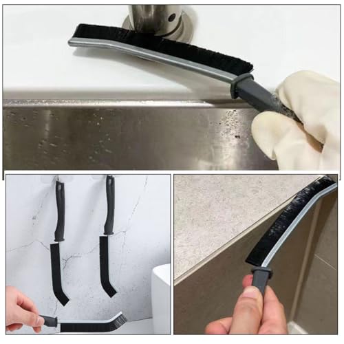 Abaodam 5pcs Hard-bristled Crevice Cleaning Brushes for Household Use Small Gap Scrub Brushes for Kitchen Tiles and Bathroom Grout Steel Alloy OPP Bag for Tight Spaces
