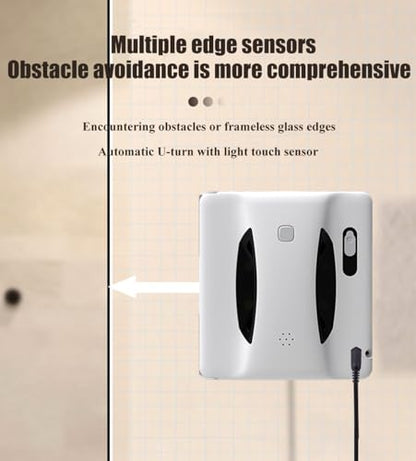 GERRIT Window Cleaning Robot, 3200Pa Suction Power, Remote Control Operation, Power-Off Protection, Wet and Dry use, Remote Control Robot Window Cleaner, Suitable for Windows and Glass Doors