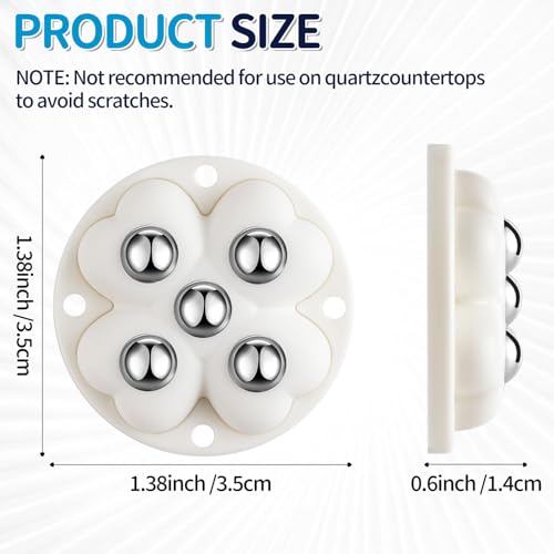4 PCS Caster Wheels,360° Rollers Compatible with Ocedar Mop Bucket Stainless Steel,Self Adhesive Rollers for Mop Bucket,Kitchen Small Appliances,Trash Can,White