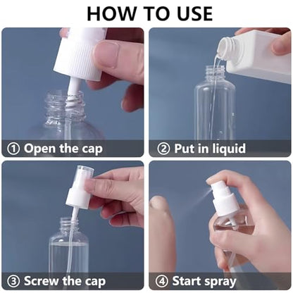 DTDNZKN 4 Pack 4 Oz (120ml) Small Spray Bottles - Fine Mist, Refillable, Reusable