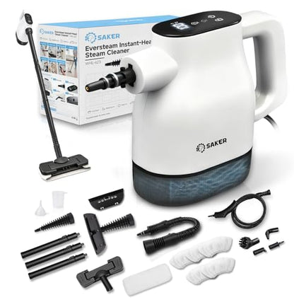 Saker EverSteam Instant-Heat Steam Cleaner for Home,15s Heat-up Handheld Steam Cleaner with Mop Attachment&Fiber Cloths,Portable Continuous Refill Steamer for Cleaning of Floor, Car and Kitchen - size: With Mop Attachment&Fiber Cloths