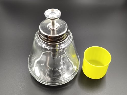 180 ml/6 Oz Empty Clear Glass Dispenser Bottle for Nail Polish, Refillable Alcohol Pump Container Push Down Dispenser with Cap, Makeup Remover Holder
