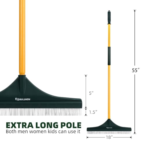Artificial Turf Rake, 55" Long Whole-Piece Pole No Broke Design - Garden Hand Broom Rake for Easy Quick Remove Leaves, Debris, Shrubs, Pet Hairs.. from Turf, Lawn, Synthetic Grass, Carpet