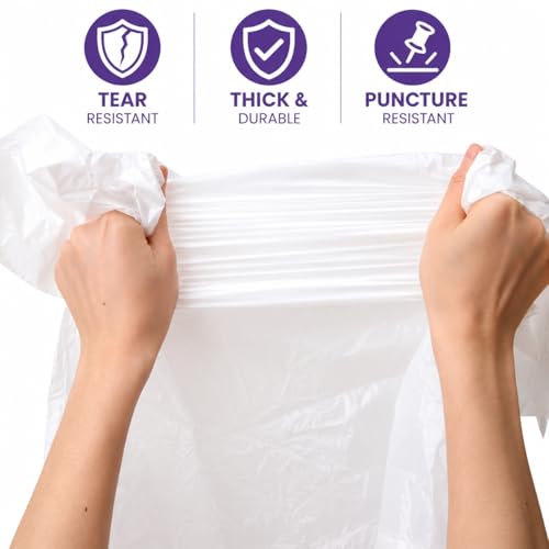 4 gallon Small Trash Bags Lavender Scented (200 Count) CCLINERS White Bathroom Garbage Bags 15 Liter Diaper Bags Mini Wastebasket Can Liners for Home Office Bins (200 Bags) - size: 200 Count (Pack of 1)