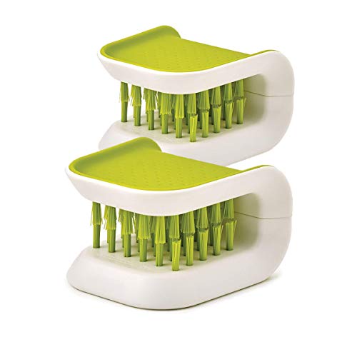 2Pcs Knife Cleaner Blade Brush Green Cutlery Cleaner Brush Bristle Scrub for Kitchen Washing Non-Slip by Lucky Shop1234 (Green, 2pcs) - size: 2 Count (Pack of 1)