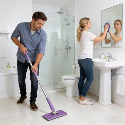 Zero S nap Grip Mini Mops, Retractable Ga p Dust Cleaner Flat Mops with 360° Rotating Head & Sweeping Cloths for Gaps & Multi- for Kitchen Bathroom Car Floor Home - color: Purple-m
