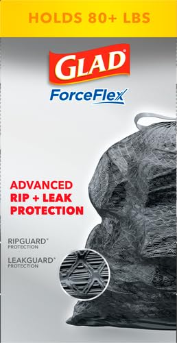 Glad Large 30 Gallon Trash Bags,Unscented Heavy Duty Garbage Bags,Forceflex with Drawstring,(Packaging May Vary), 50 Count (Pack of 150) - size: 50 Count (Pack of 150)