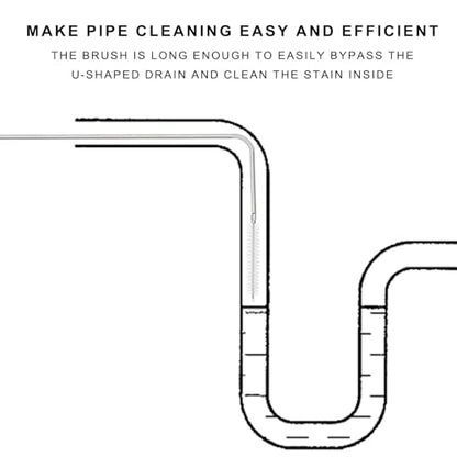 CiaraQ 11-Piece Tube & Pipe Cleaning Brush Set – 10 Rigid Brushes 1/16"-1" + 60" Flexible Wand Brush, Medium-Stiffness Nylon – for Drains, Guns, Coffee & Labs - color: White+white, size: 8.0 Inch & 60 Inch