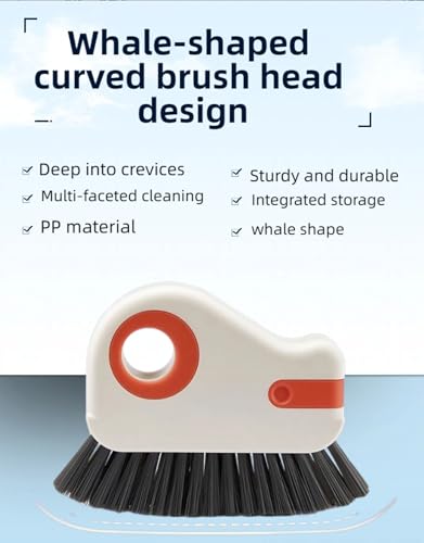 2 in 1 Groove Cleaning Brush for Window Tracks & Sliding Door Tracks, Hard Bristle Scrubber with Hidden Scraper for Window Sills, Window Seals, and Narrow Crevices (Gray) - color: Gray