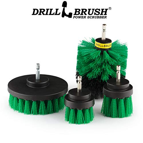Crock Pot Scrubber - Cast Iron Skillet - Cleaning Supplies - Drill Brush Kitchen Cleaning Kit - Cutting Board, Stove, Sink, Counter-Top, Baseboard, Trash Can, Tile and Flooring - Grout Cleaner - color: Green