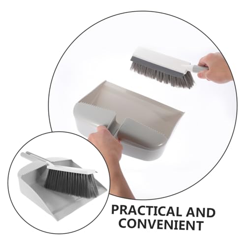 Zerodeko Portable Dustpan Brush Set Compact Cleaning Tool for Desktop Floor Soft Scrub