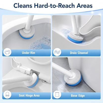 Disposable Toilet Cleaning Brush Kit with 18 Refill Heads, One-Press Release, Built-in Cleaning Solution, Wall-Mounted Storage, Ideal for Bathroom, Home, Rental and Airbnb - size: 1 Wand + 1 Caddy + 18 Refill Pads