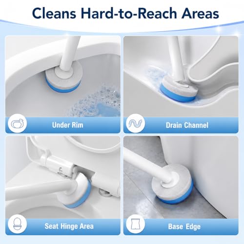 Disposable Toilet Cleaning Brush Kit with 18 Refill Heads, One-Press Release, Built-in Cleaning Solution, Wall-Mounted Storage, Ideal for Bathroom, Home, Rental and Airbnb - size: 1 Wand + 1 Caddy + 18 Refill Pads