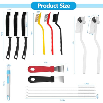 15Pcs Crevice Cleaning Brush Set, Hard Bristle Scrub Brushes for Grout, Window Tracks, and Tight Corners, Multifunctional Household Cleaning Tools for Kitchen and Bathroom