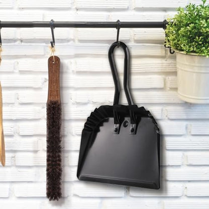 SiliFine 4 Pcs Dustpan and Brush Set 12" Heavy Duty Metal Dust Pan with Handle Brush Set Hand Mini Dust Pan Small Broom and Dustpan for Kitchen Cleaning Car Sofa Desk Home Keyboard Desk Pet