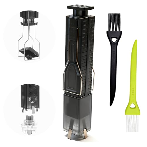 2-in-1 Keycap Puller & Switch Puller Tool with 2 Cleaning Brushes, 4-Claw Spring-Loaded Switch Remover, Keyboard Maintenance Kit Compatible with Cherry MX Gateron Kailh Outemu Switches