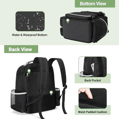 HODRANT Cleaning Backpack with Bottom Plate & Waterproof Bottom, Large Supplies Bag with Multiple Pockets for Housekeeping Tools, Cleaning Products Caddy Organizer for Home & Car