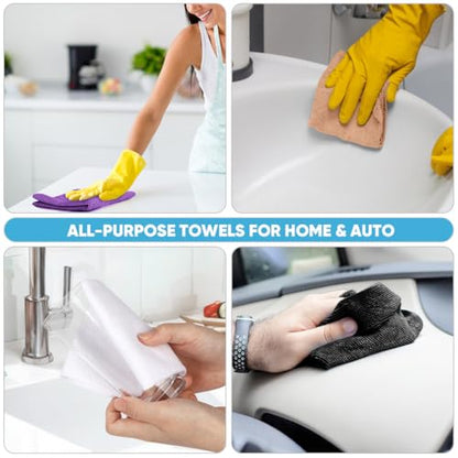 AIDEA Microfiber Cleaning Cloth Roll, 50PK, Reusable Paper Towels Tear Away Cloth, Microfiber Towels for Cars, Lint Free Cleaning Rags for House, Kitchen, Window, 11.5"×11.5", Purple - color: Purple