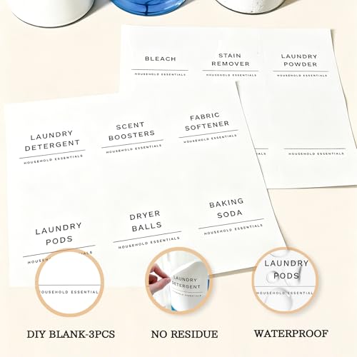 KOSKIMER Glass Laundry Detergent Dispenser Set, Liquid Detergent Containers, Scent Booster & Bleach Dispenser for Laundry Room (2 Bottles & Jar) - size: 2 Bottles & Jar