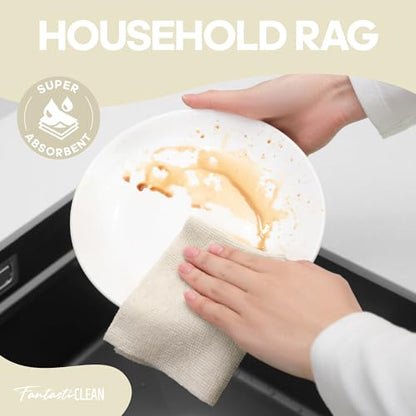Fantasticlean Microfiber Cleaning Cloth Roll 4 Rolls 240 Pack, Tear Away Paperless Towels, 8" x 8", Reusable Washable Rags, House Kitchen, Pet, Office, Indoor Outdoor, Compact and Portable (Off-White) - color: 4 Off-white