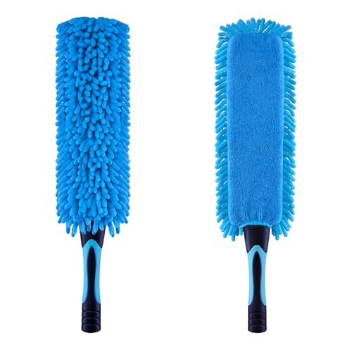 17" Microfiber Flexible Ceiling Fan Duster with Washable Chenille Dusting Cloth, Use by Hand or Attach to Extension Poles (1)