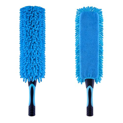 17" Microfiber Flexible Ceiling Fan Duster with Washable Chenille Dusting Cloth, Use by Hand or Attach to Extension Poles (1)