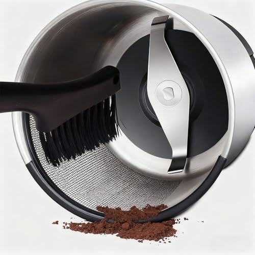 PMQEWZL Espresso Machine Cleaning Brush + Mini Dustpan Broom Set | Dual-Head Brush, For Coffee Grounds, Cleans Portafilter/Brew Head, Coffee Bar Crumbs