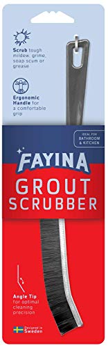 Grout Cleaner Scrub Brush Deep Tile Joints - Stiff Angled Bristles for Showers, Bathtubs, Kitchens - Multi-Surface All-Around Household Cleaning Tool