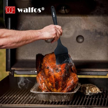 Walfos 3 Size Basting Brush, 600°F High Heat Resistant Silicone Pastry Brushes for BBQ, Baking, Kitchen Cooking, Desserts- BPA Free&Dishwasher Safe - color: Black, size: Extra Large + Large + Small